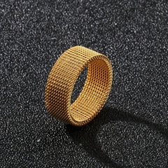 Funky Braided Mesh Texture Stainless Steel Ring