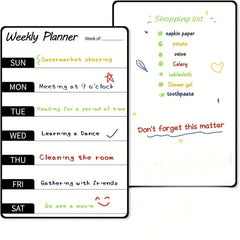 2pcs Magnetic Weekly Dry Erase Board For Fridge Notepad