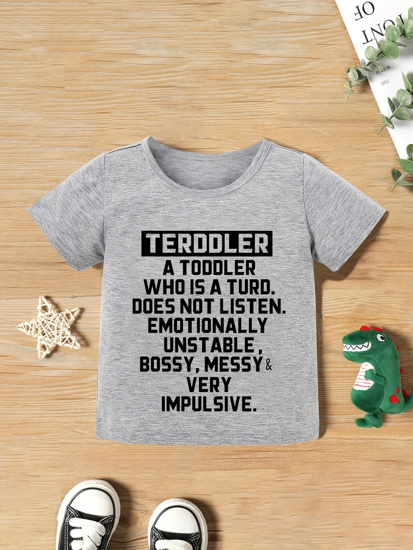 Letter Print Round Neck T shirt Casual Baby Summer Clothes