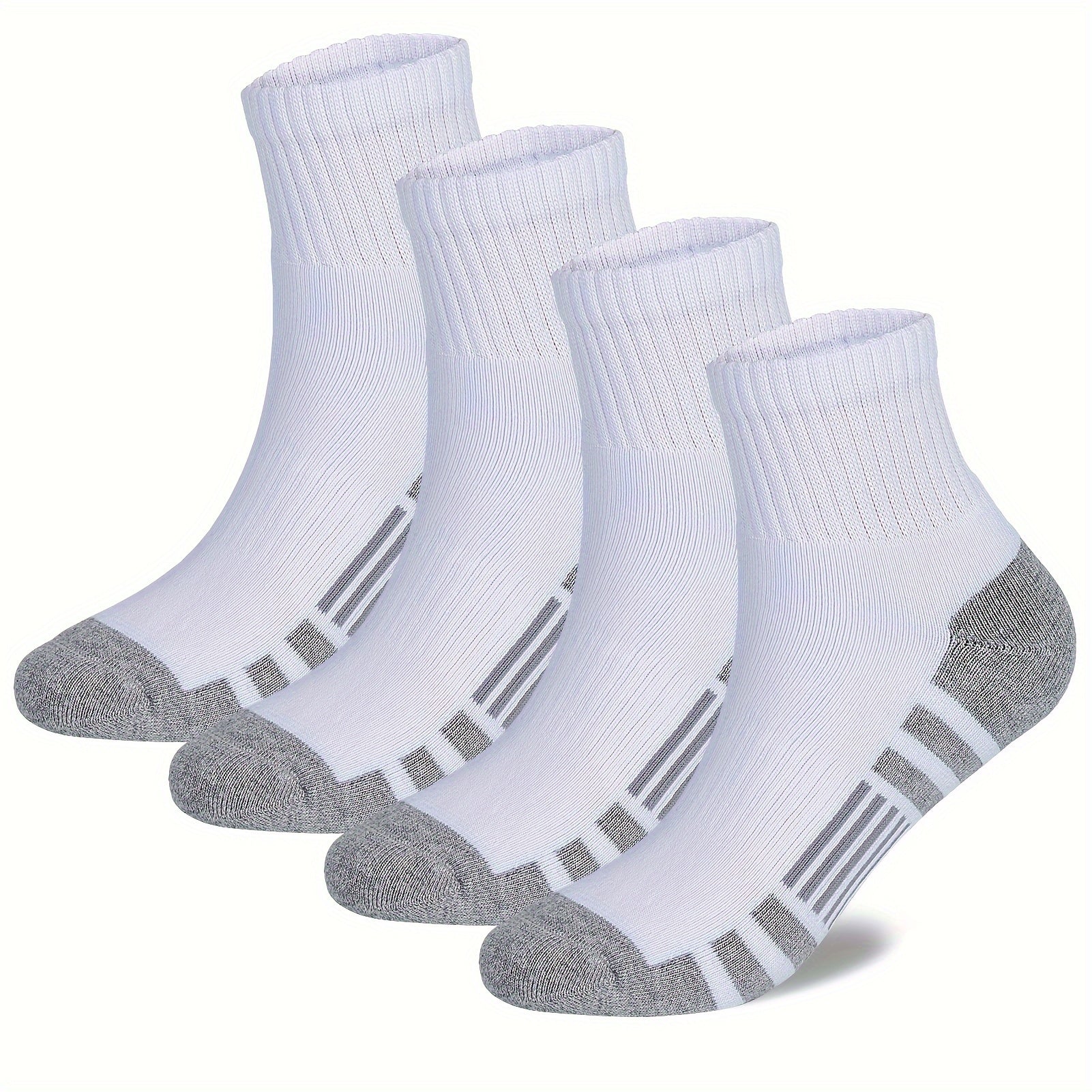 4 Pairs Striped Print Socks Women's Mid Tube Stockings