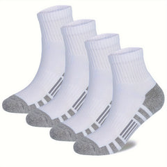 4 Pairs Striped Print Socks Women's Mid Tube Stockings
