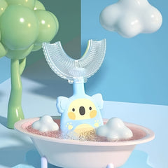 Kids U-shaped Silicone Toothbrush for Oral Cleaning