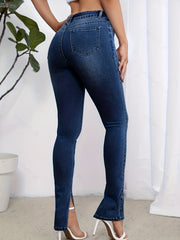 High Waist Dark Skinny Jeans for Women