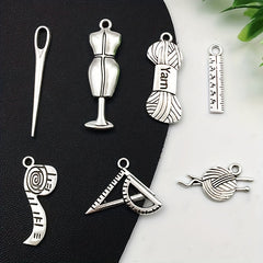 21 PCS Antique Silvery Sewing Machine Series Pendants for DIY Jewelry