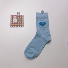 3 Pairs Letter & Smiling Print Socks College Style Women's Stockings
