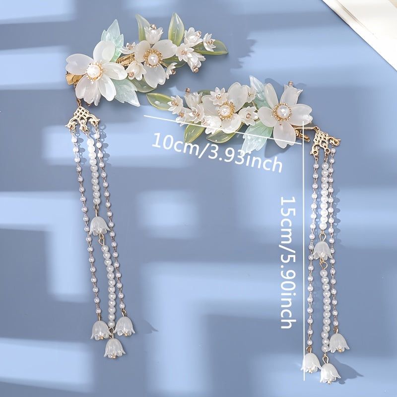 Lily Flower Tassel Metal Hair Clip Hair Accessories