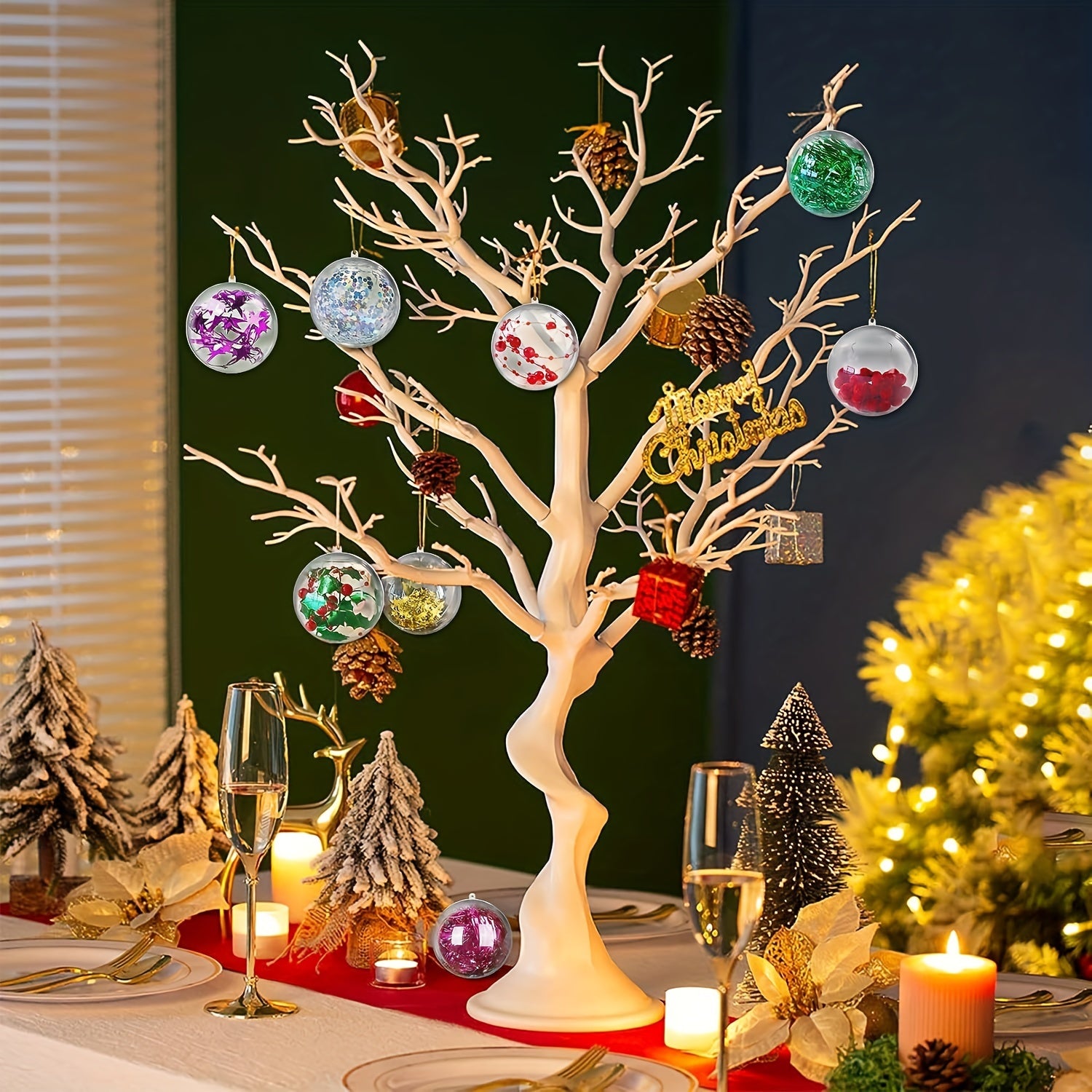 10 Clear Plastic Fillable Christmas Ornaments DIY Crafts Balls Kit