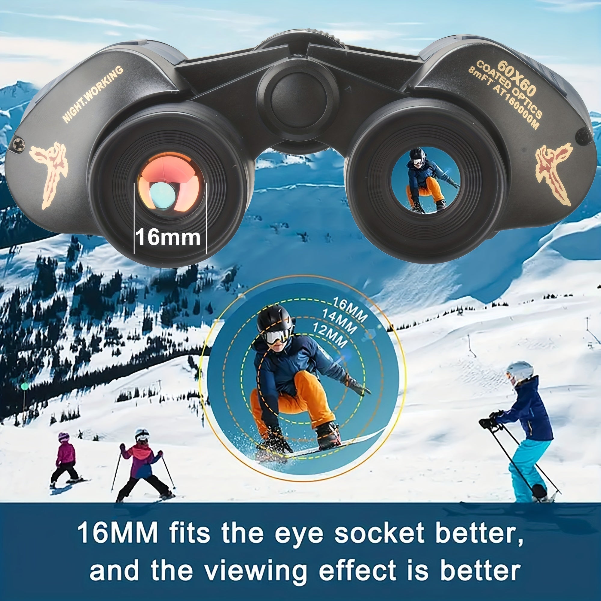 60x60 Binoculars HD Professional for Hiking Camping Bird Watching