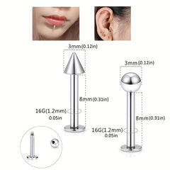 8pcs Titanium Rings Body Piercing Set Men