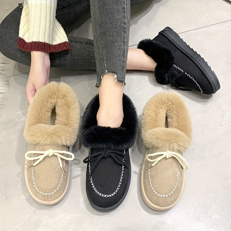 Women's Non-slip Winter Snow Shoes Fleece Ankle Boots