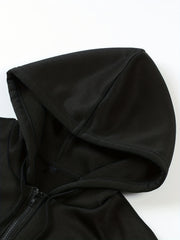 Zip Up Pocket Hoodie Long Sleeve Drawstring Hoodies Sweatshi