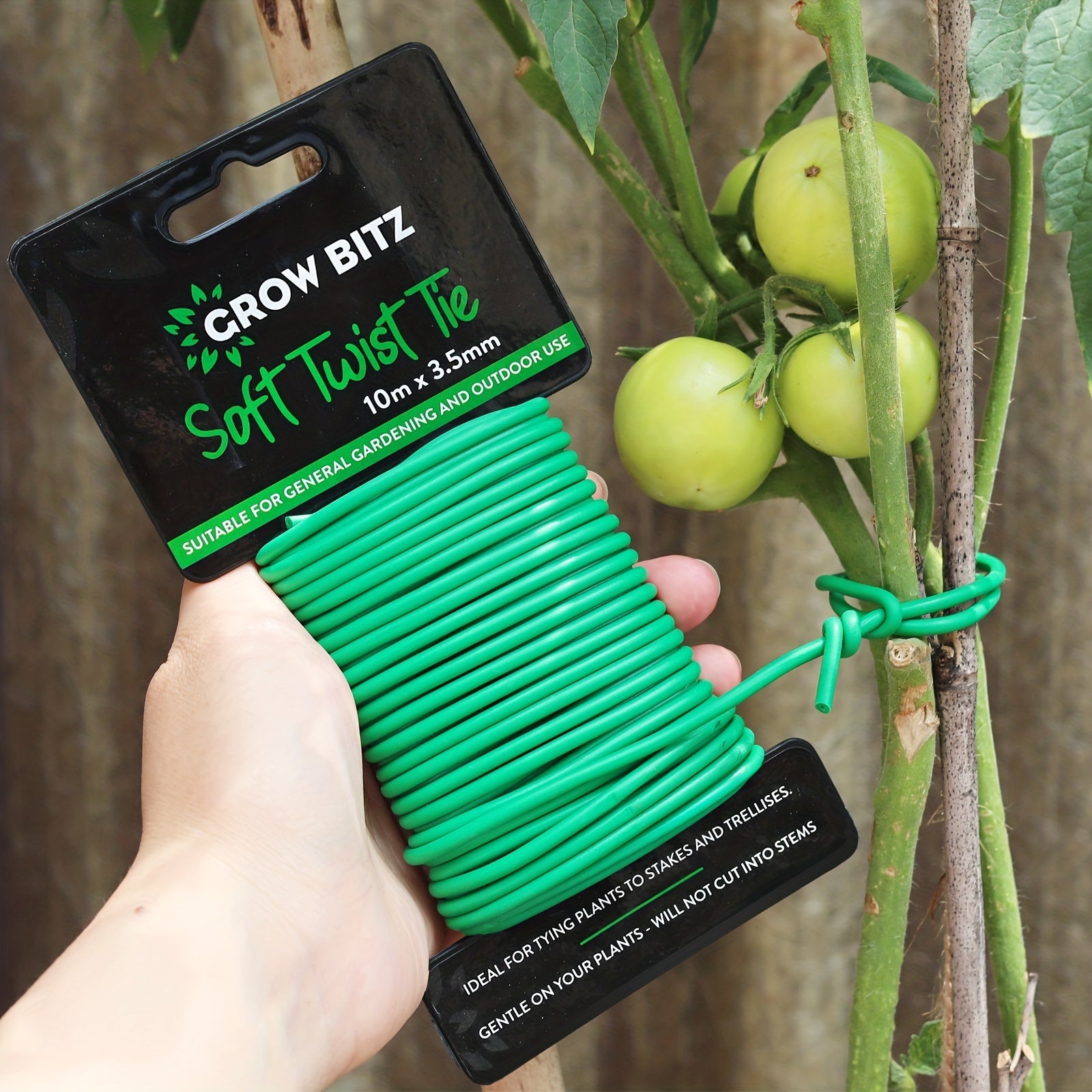 Soft Twist Tie 32 8ft Green TPR Reusable Garden Ties Support Plant Vines
