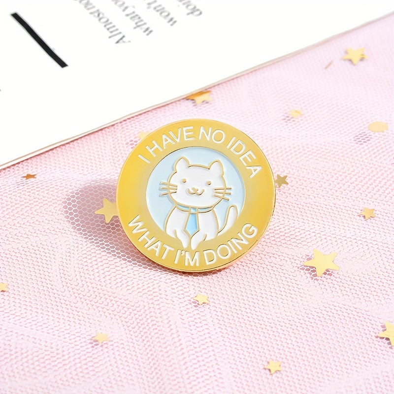 Cartoon Cat Zinc Alloy Brooch for Backpacks
