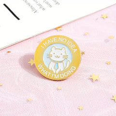 Cartoon Cat Zinc Alloy Brooch for Backpacks