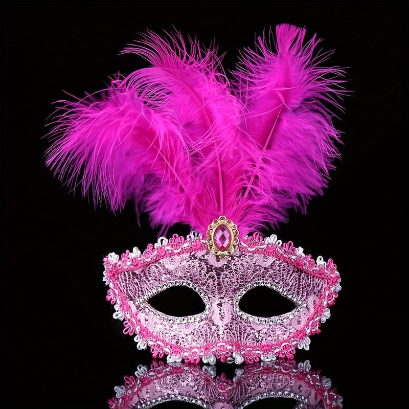 Angel Half Face Feather Mask Halloween Christmas Masquerade Accessory