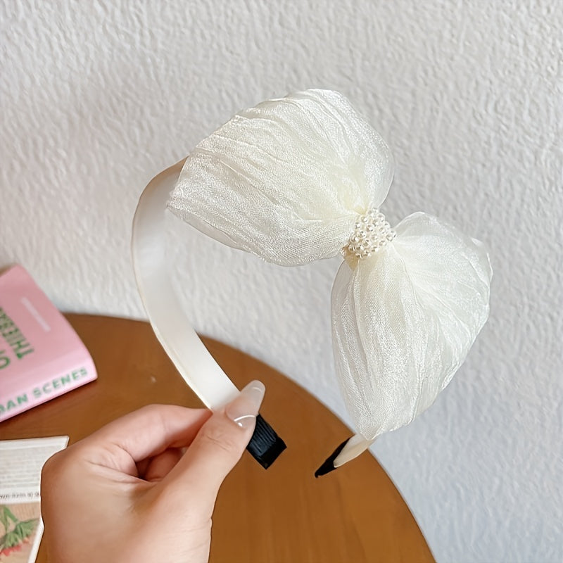 Mesh Bow Hairband for Girls Princess Style Head Buckle
