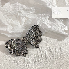 Rhinestone Bow Hair Clip Metal Barrette Hairpin