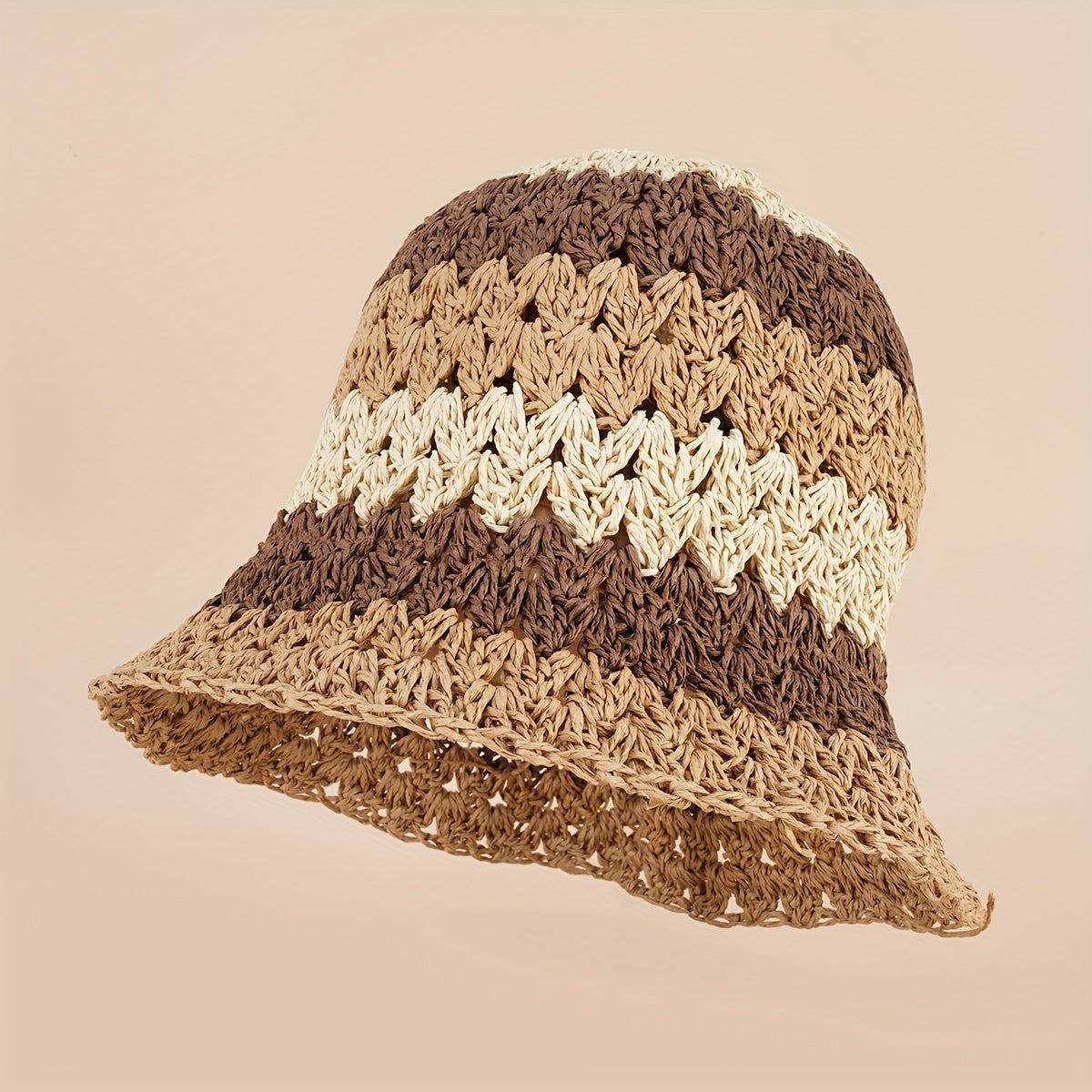 Rainbow Straw Woven Bucket Hat Stylish Face Shield For Men