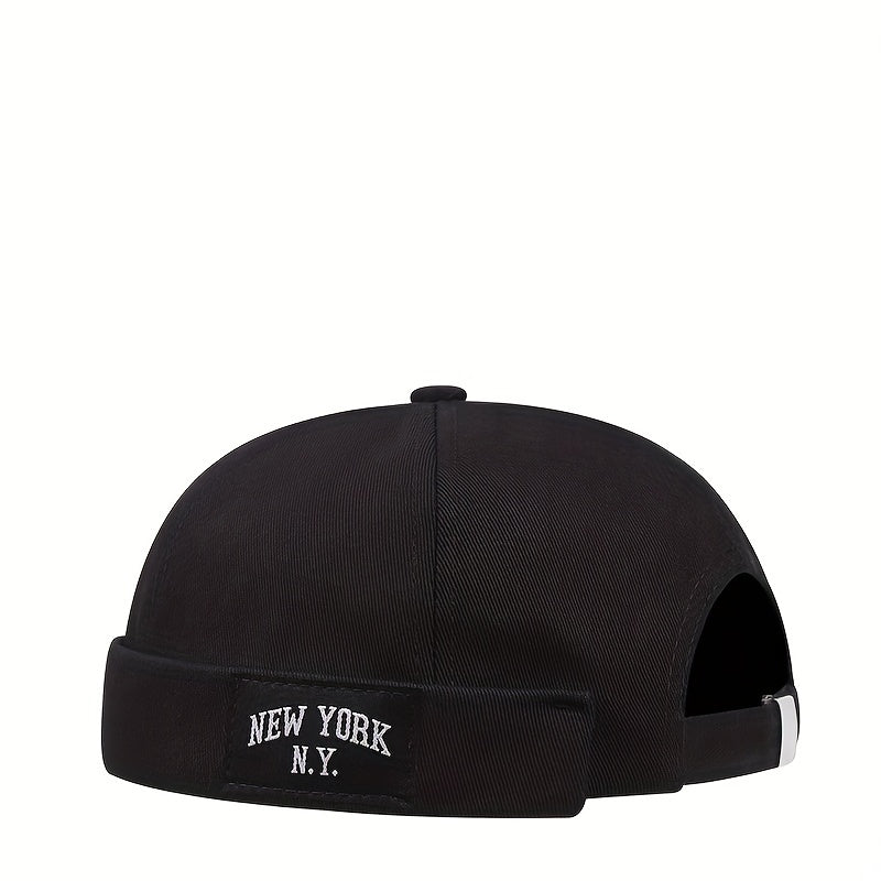 Vintage Beanie Cap Rolled Cuff Brimless Hat for Men Women