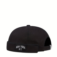 Vintage Beanie Cap Rolled Cuff Brimless Hat for Men Women