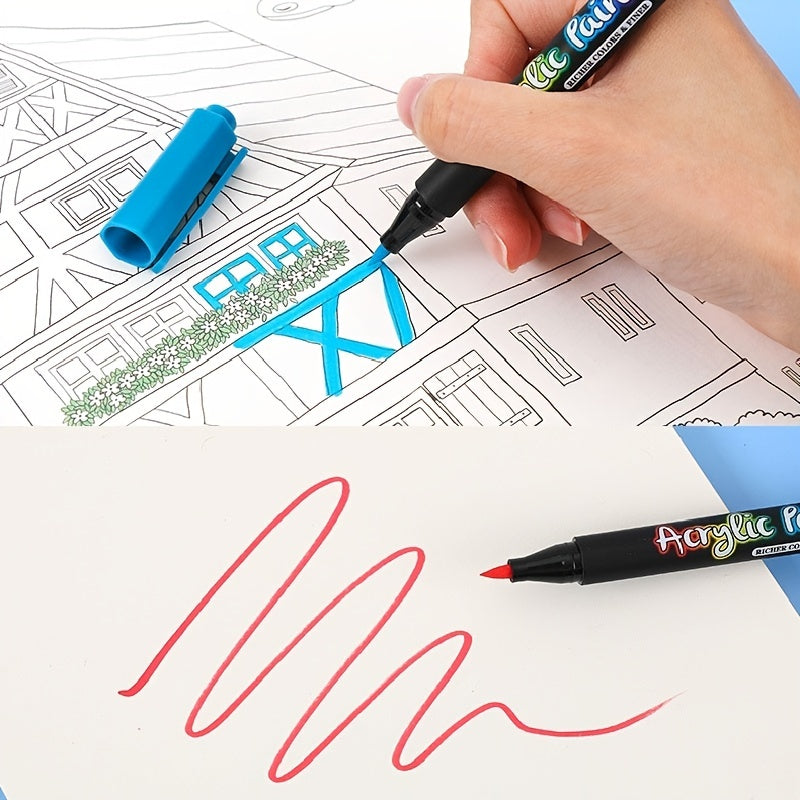 Acrylic Paint Pens Brush Marker Pen - DIY Art Making Supplies
