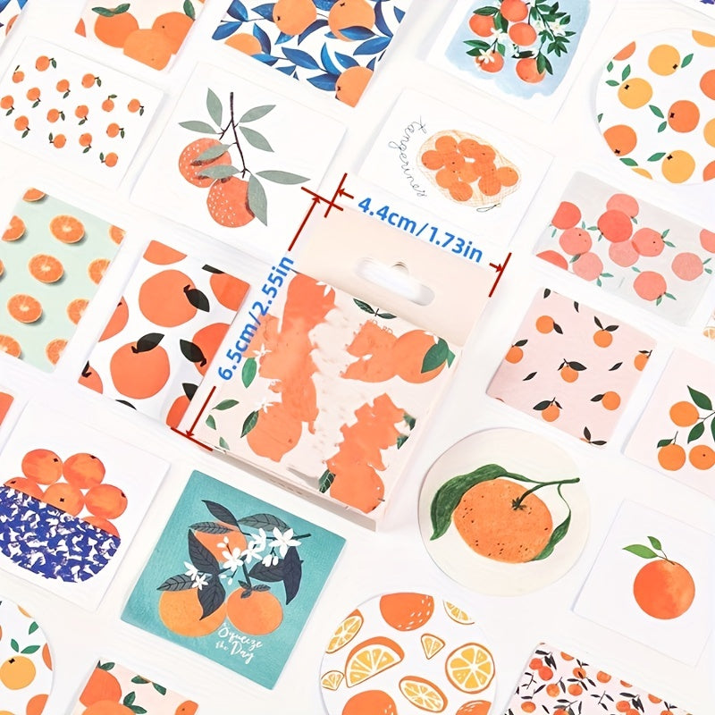 Orange Series Journal Decorative Stickers Scrapbooking Stick Label