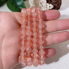 105pcs Pink Crackle Glass Beads for Jewelry Making