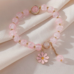 Summer Style Beaded Daisy Pendant Bracelet for Women