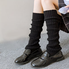 Solid Ribbed Leg Warmers All math Socks Women's Stockings & Hosiery