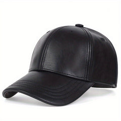 Waterproof PU Leather Baseball Cap Unisex Adjustable Sunshade Golf Hat