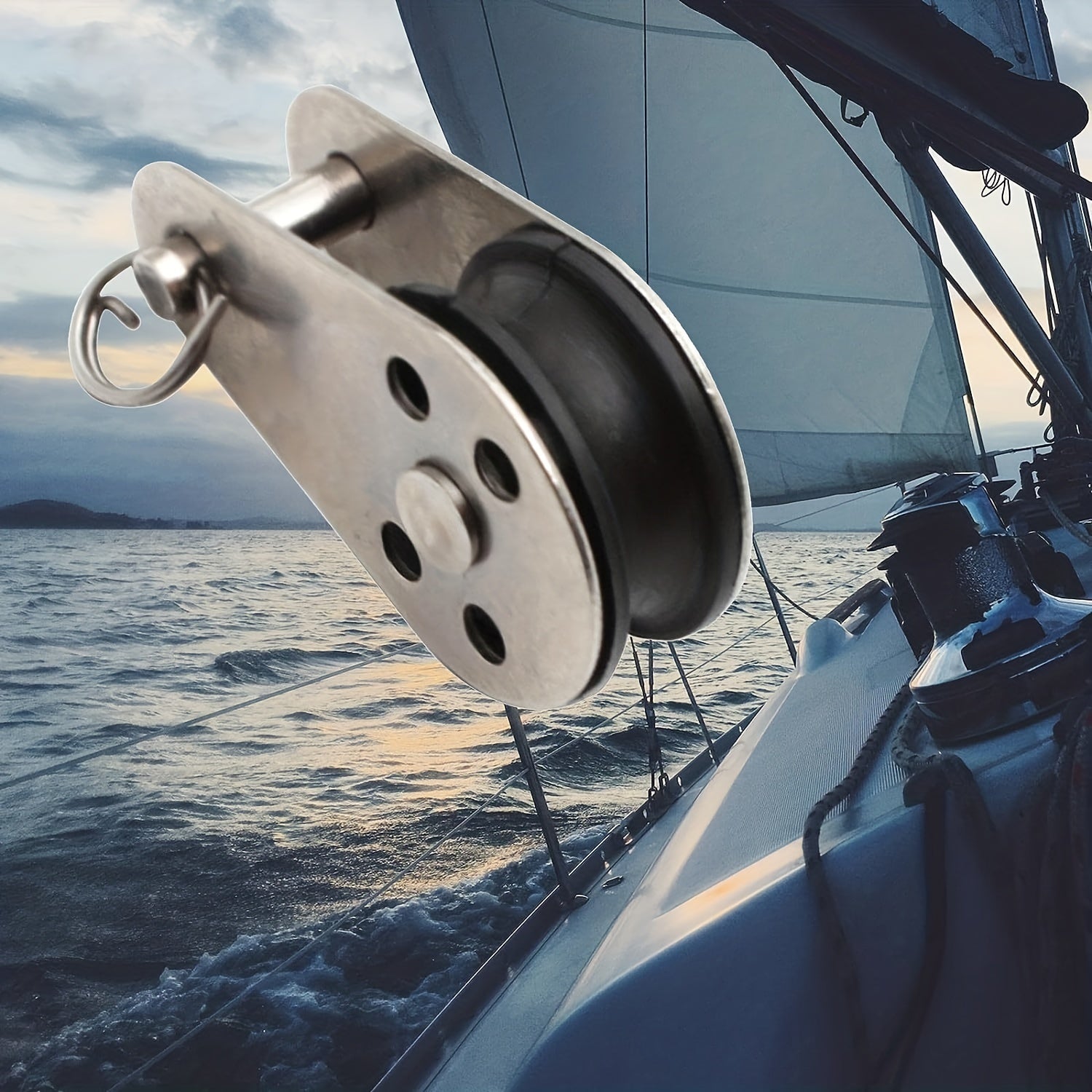 316 Stainless Steel Pulley Block Swivel Lifting Rope for Crane Marine Yacht