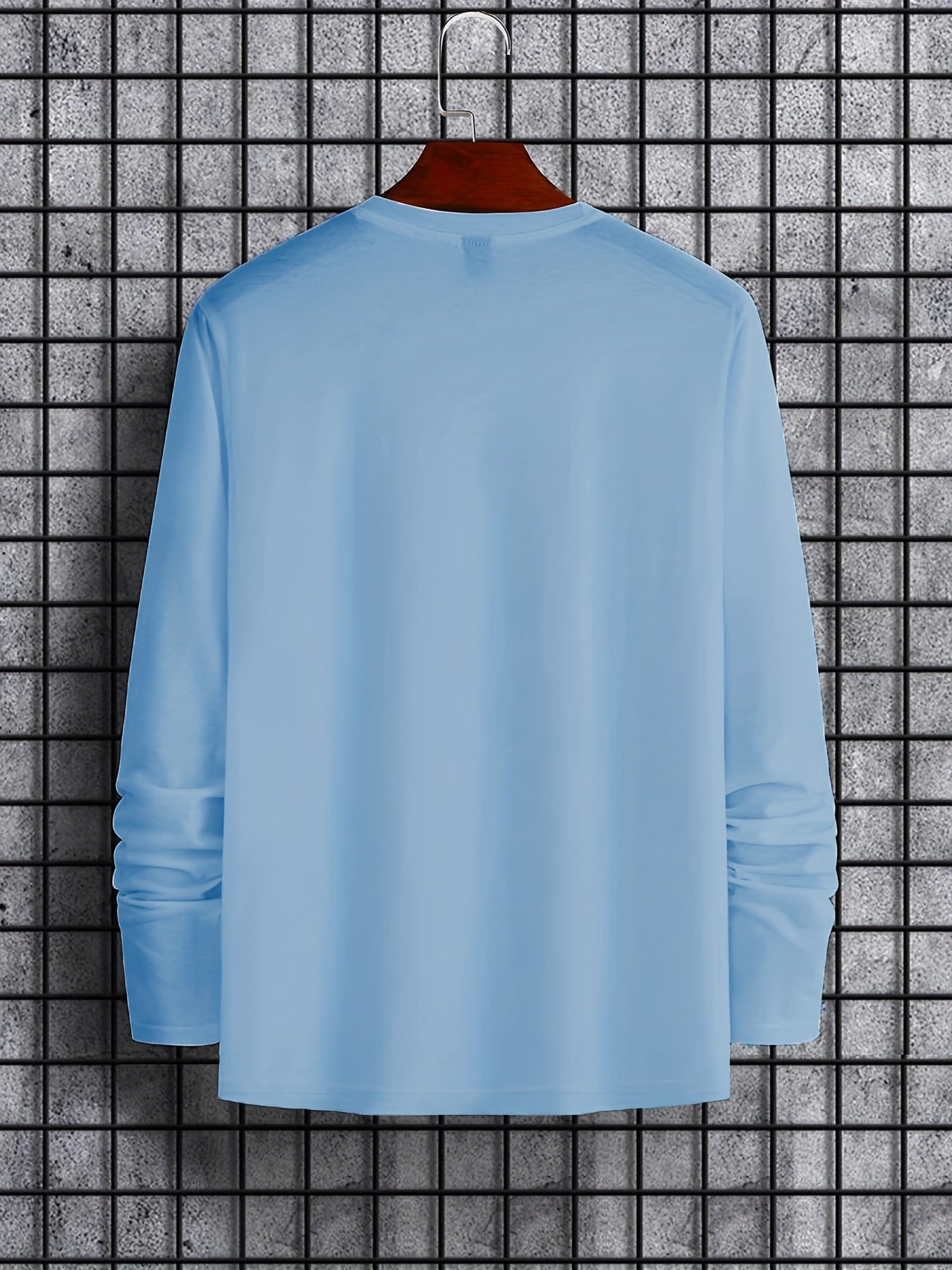Men's Solid Crew Neck Long Sleeves T shirt Casual Comfy Shirts