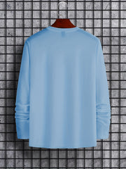 Men's Solid Crew Neck Long Sleeves T shirt Casual Comfy Shirts