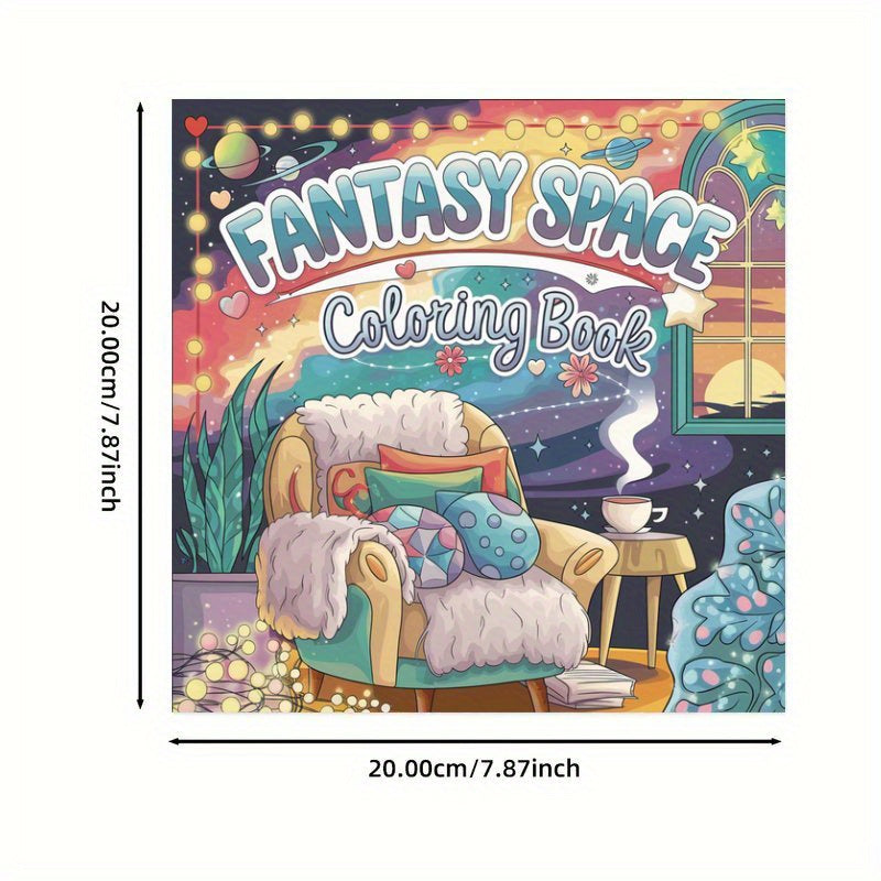 Fantasy Space Coloring Book for Adults - 22 Pages