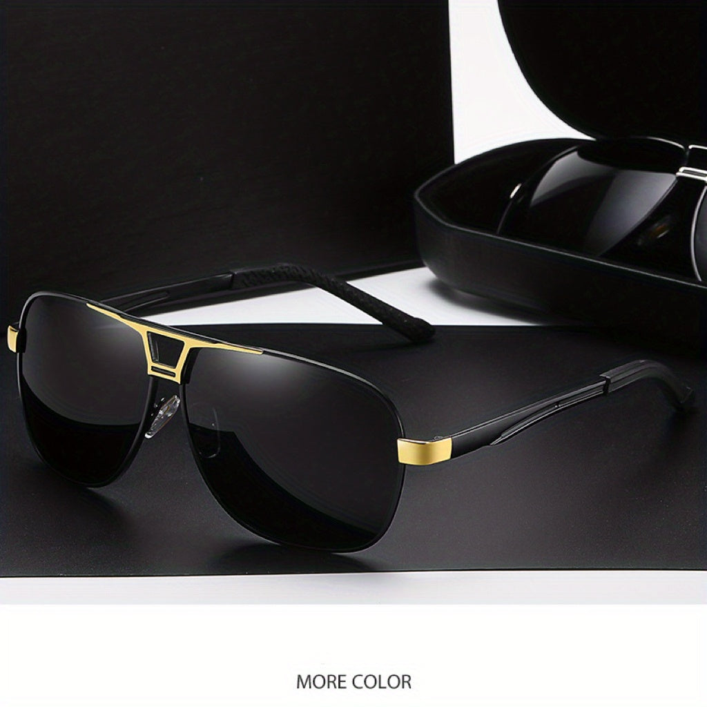 Men's Metal Polarized Sunglasses UV Protection Driving Fishing Sunglasses