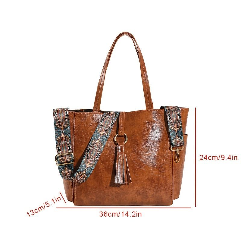 Vintage Bohemian Tote Bag Retro Handbag & Shoulder Purse