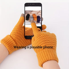 Winter Touch Screen Gloves Stretchy Knitted Fu
