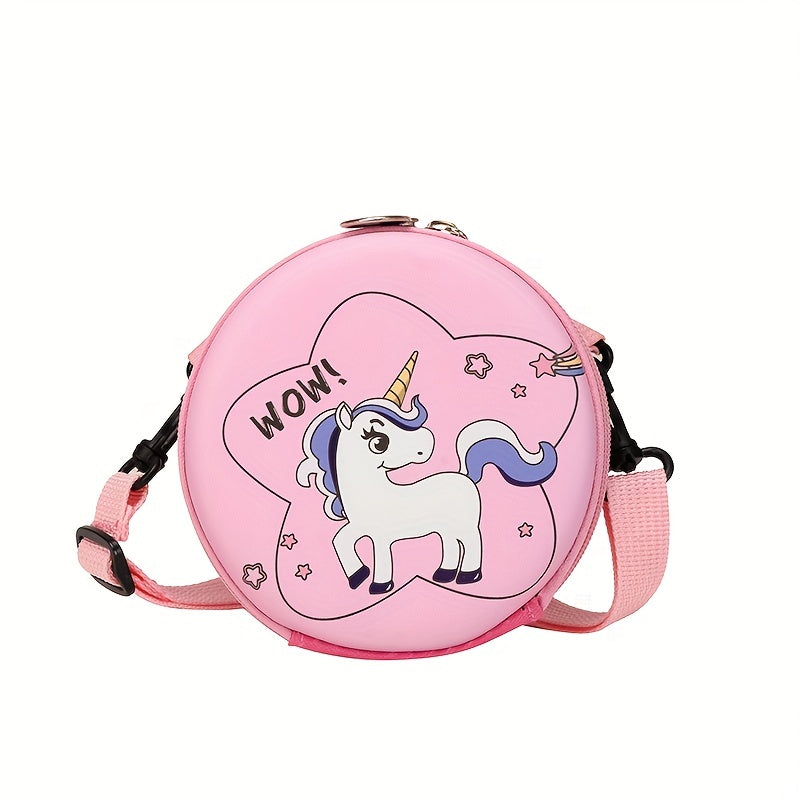 Kids Cartoon Crossbody Bag Mermaid Unicorn Dinosaur Bear Pattern Wallet