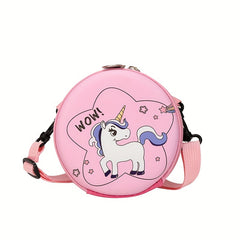 Kids Cartoon Crossbody Bag Mermaid Unicorn Dinosaur Bear Pattern Wallet
