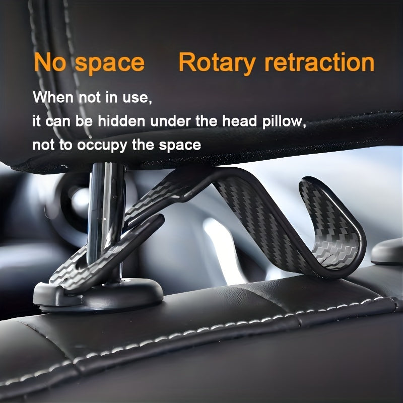 2pcs Car Seat Hooks Save Space Hang Heavy Objects Hide Back Hooks
