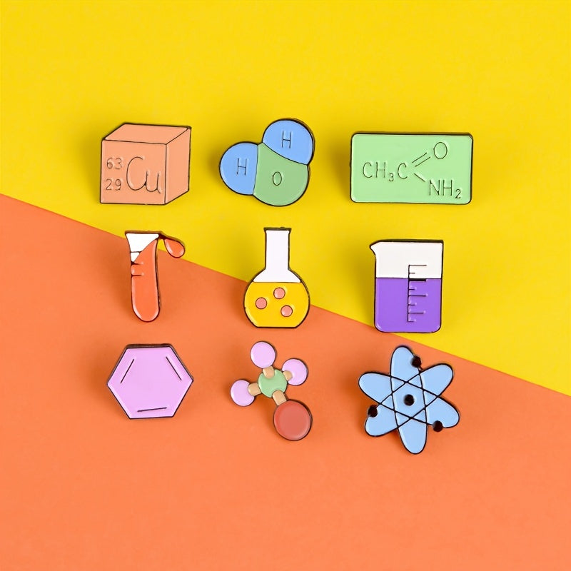 Chemical Molecular Beaker Alloy Oil Dripping Brooch