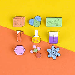 Chemical Molecular Beaker Alloy Oil Dripping Brooch