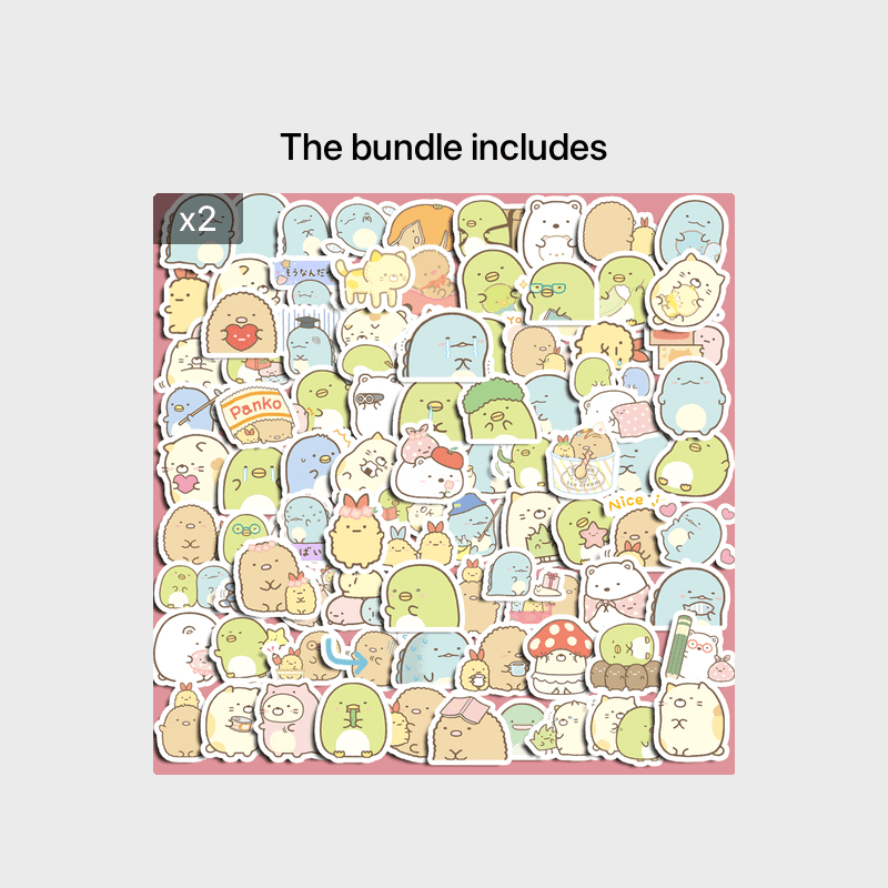 100pcs Cartoon Expression Stickers for Computer Student DIY Stationery