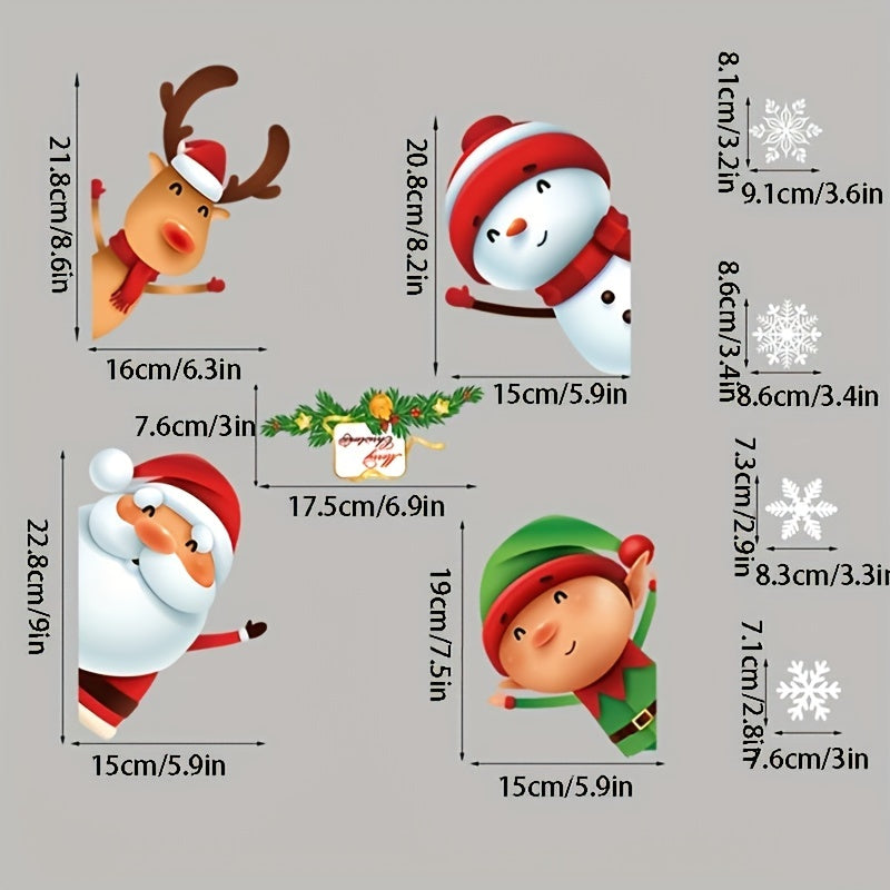 80pcs Christmas Snowflake Window Clings Xmas Decals Decorations