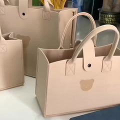 Large Capacity Felt Tote Bag Lightweight All Match Satchel Bag
