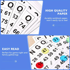 60Pcs Bingo Paper Game Cards Family Bingo Game Card With Unique Numbers