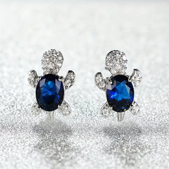 Turtle Zircon Stud Earrings for Women Girls