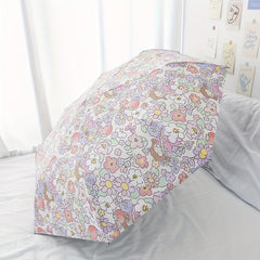 Flower Vinyl Auto Folding Umbrella Rain Or Shine Dual use Umbrella