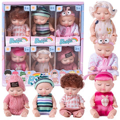 6pcs 4 Inch Mini Reborn Baby Dolls Easter Gift Realistic Doll with Clothes Set
