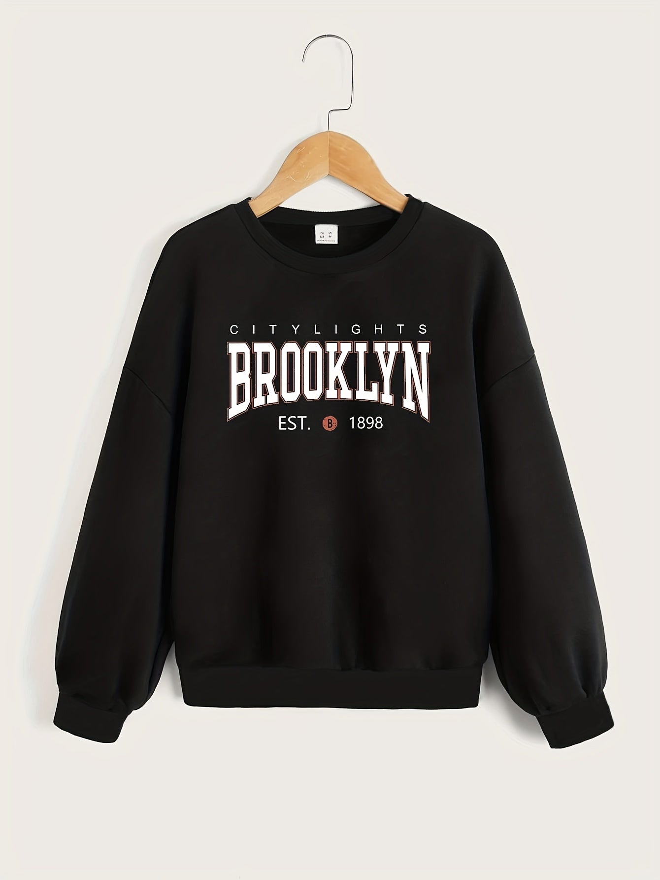 Girls' Brooklyn Graphic Long Sleeve Sweatshirt Round Neck Pullover Spring Fall